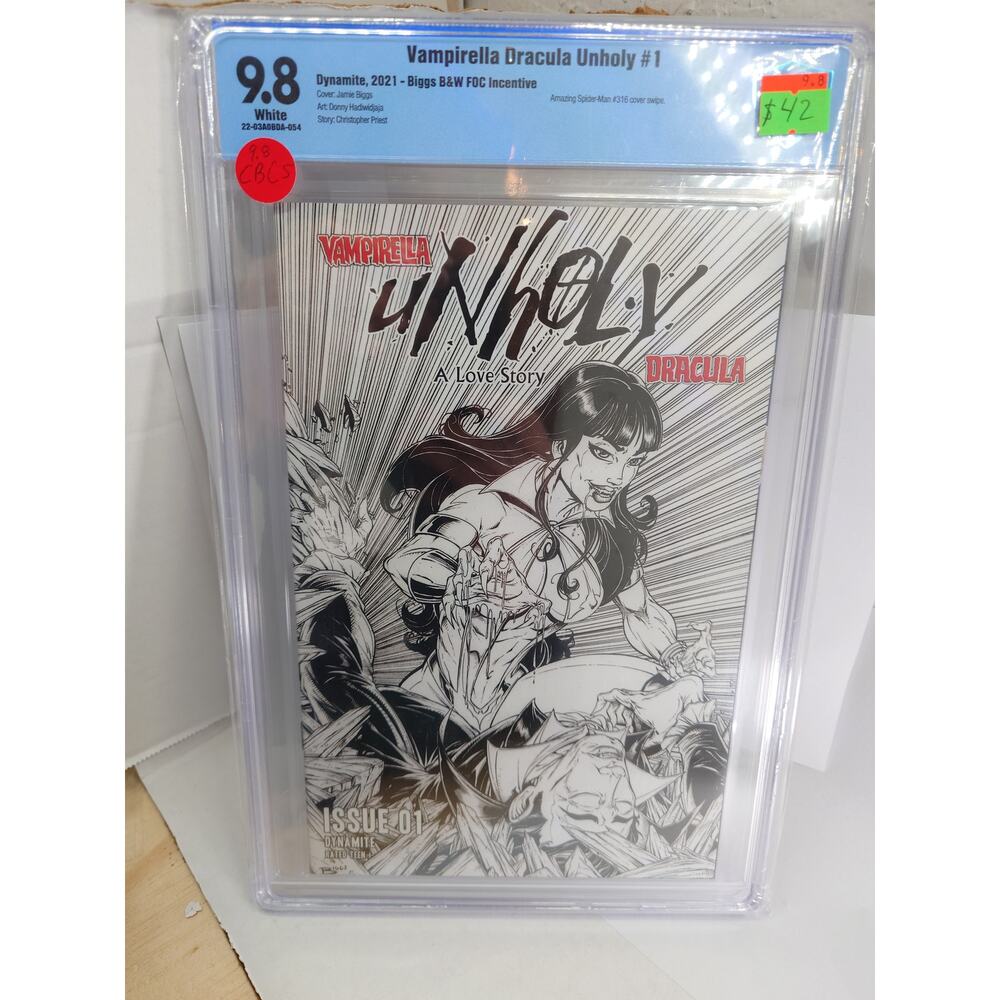 Vampirella Dracula: Unholy #1 Biggs B&W Incentive 2021 CBCS 9.8
